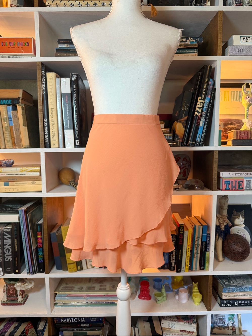 Escada Couture Vintage Womenβs Peach Layered Ruffle Skirt